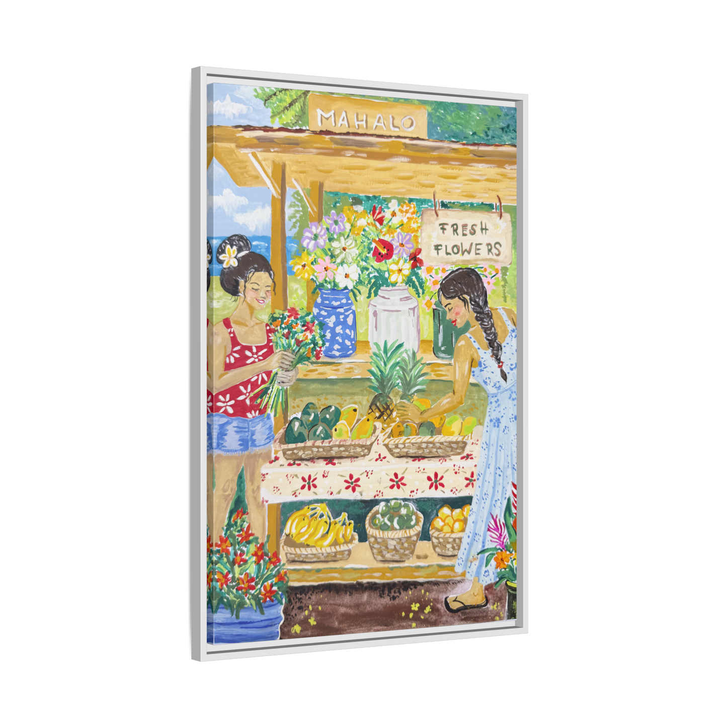 Mahalo Farmstand - Framed Canvas Print