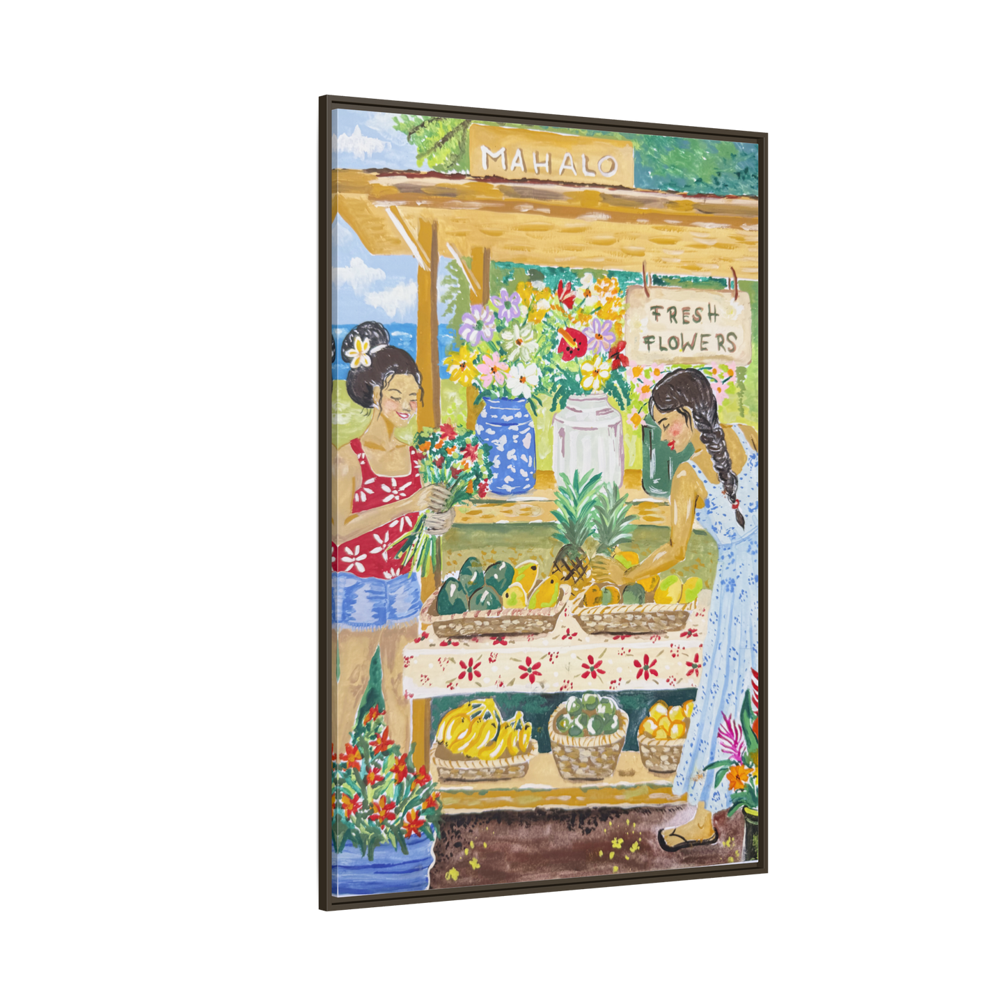 Mahalo Farmstand - Framed Canvas Print