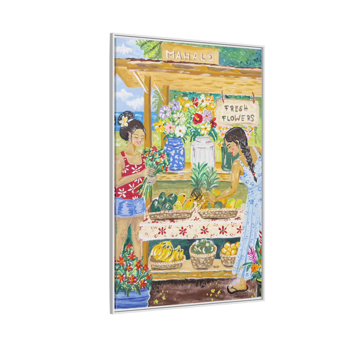 Mahalo Farmstand - Framed Canvas Print